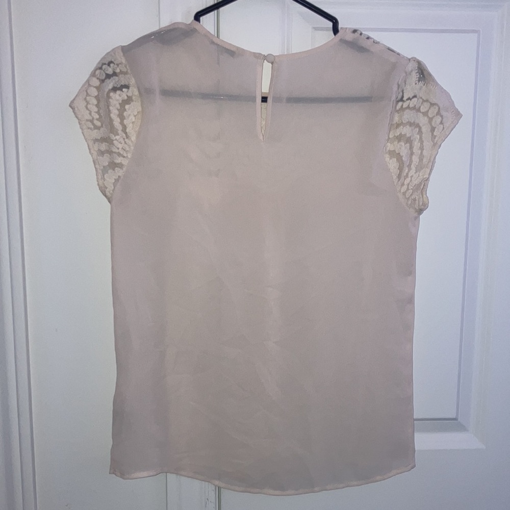 Cream short sleeves embellished top - Picture 5 of 9